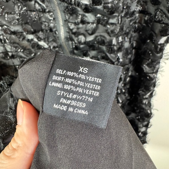 NWT W118 by Walter Baker Prya Dress Size XS Black Polka Dot Puff Sleeve Party - Picture 6 of 10